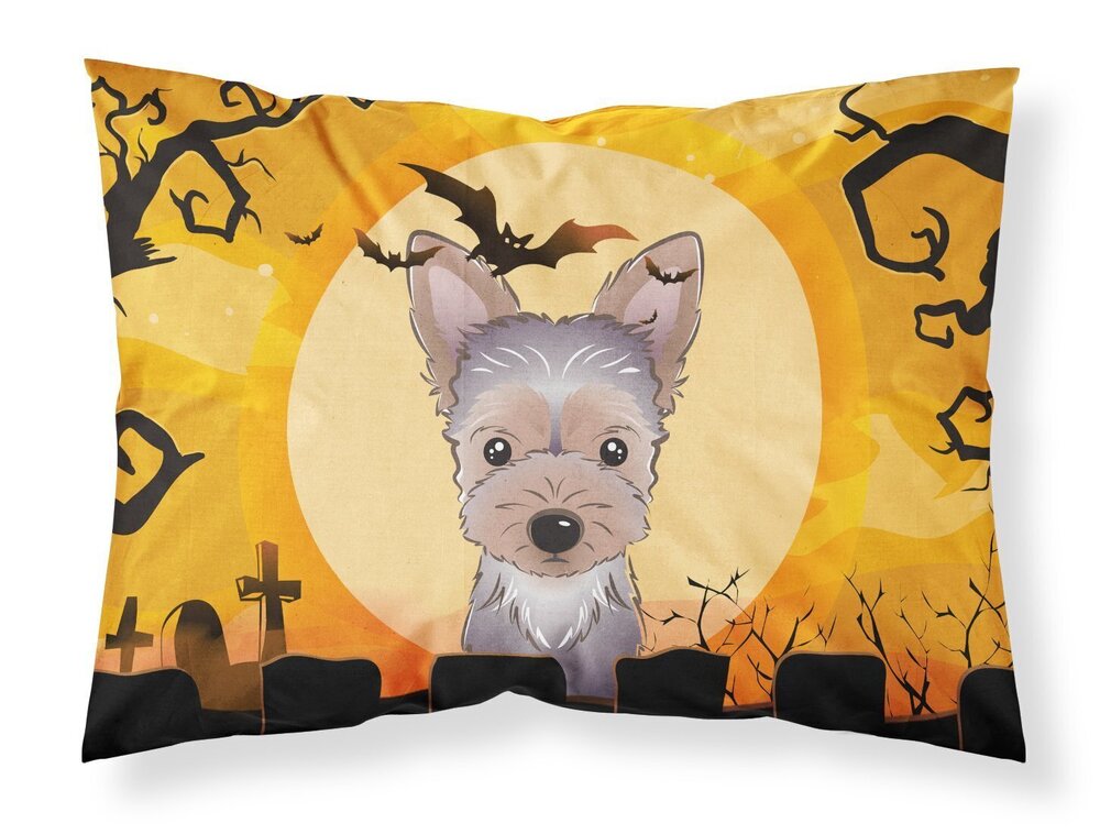 3231 BB1790PILLOWCASE Halloween Yorkie Puppy Fabric Standard Pillowcase